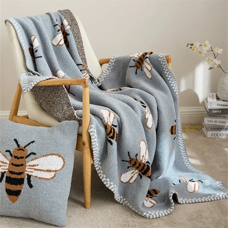 Microfiber Bee Throw Pillow Set
