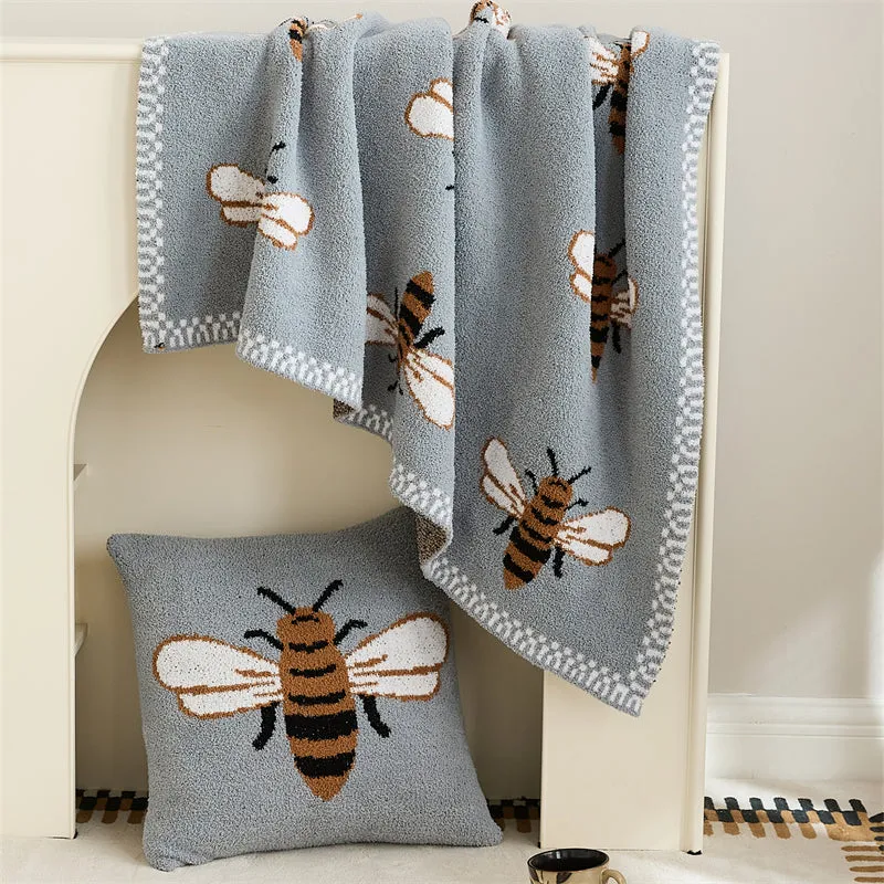 Microfiber Bee Throw Pillow Set