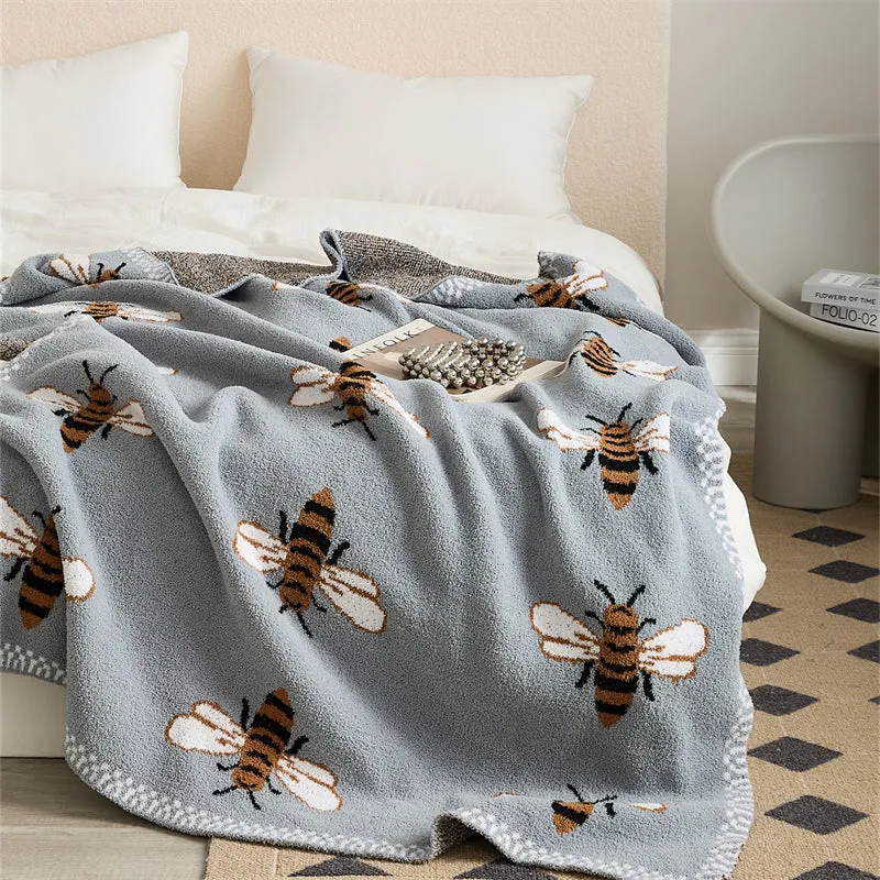 Microfiber Bee Throw Pillow Set