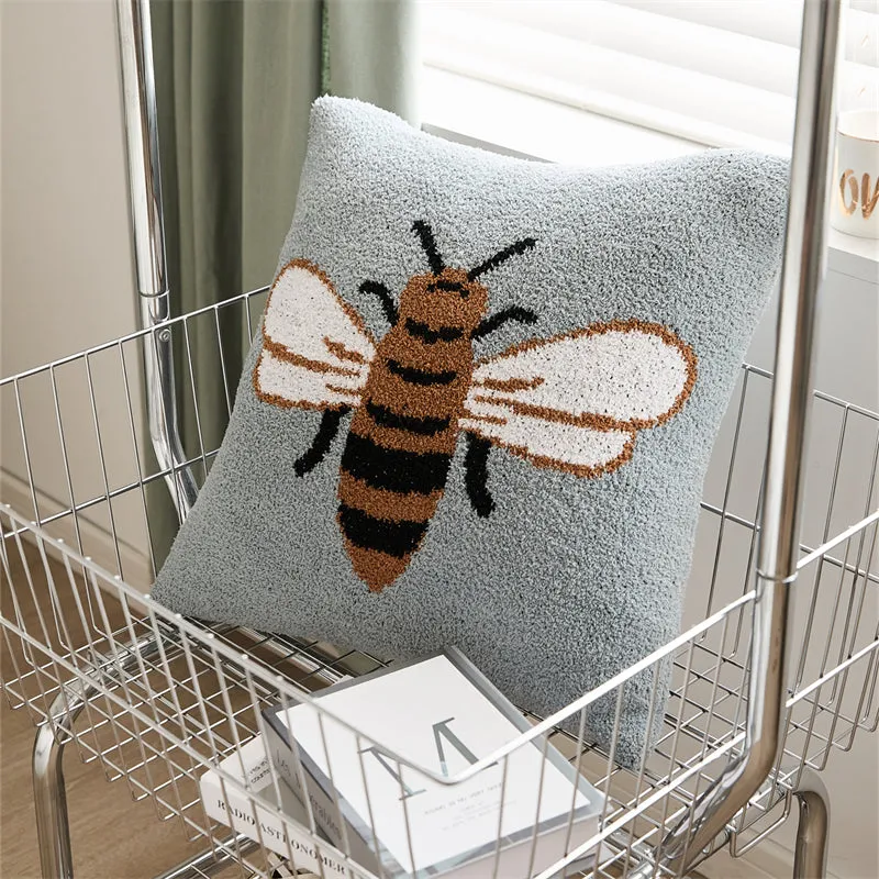 Microfiber Bee Throw Pillow Set