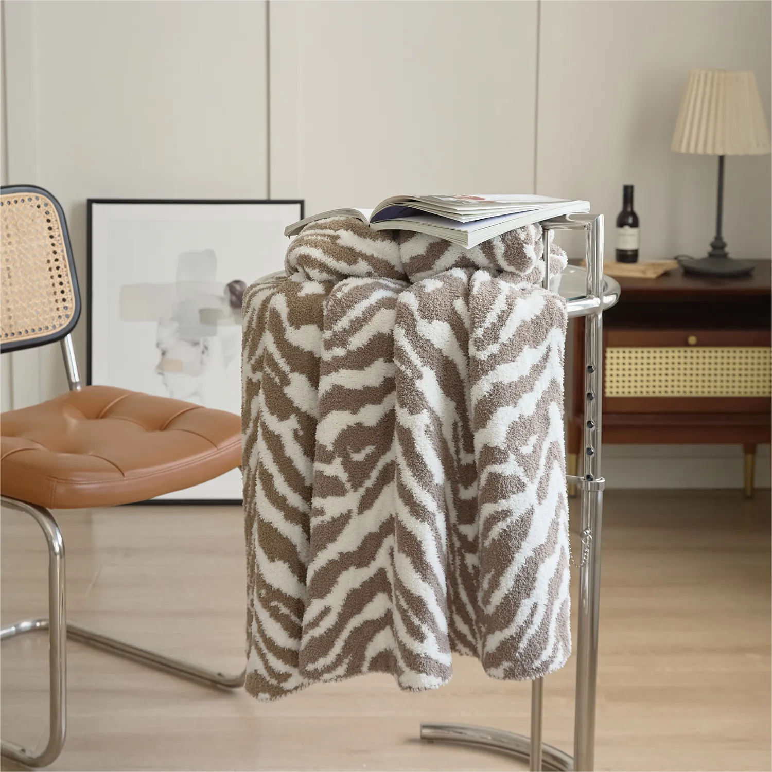 Microfiber Zebra Print Throw