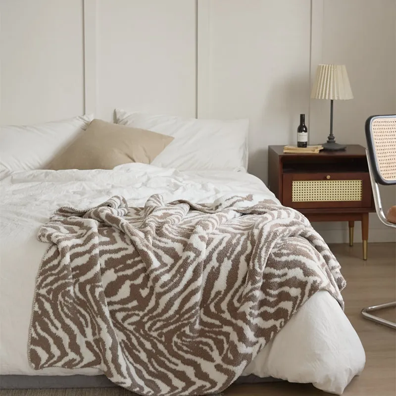Microfiber Zebra Print Throw