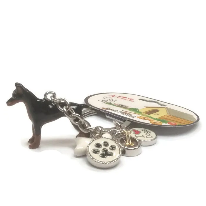 Miniature pinscher dog breed 3D keyring