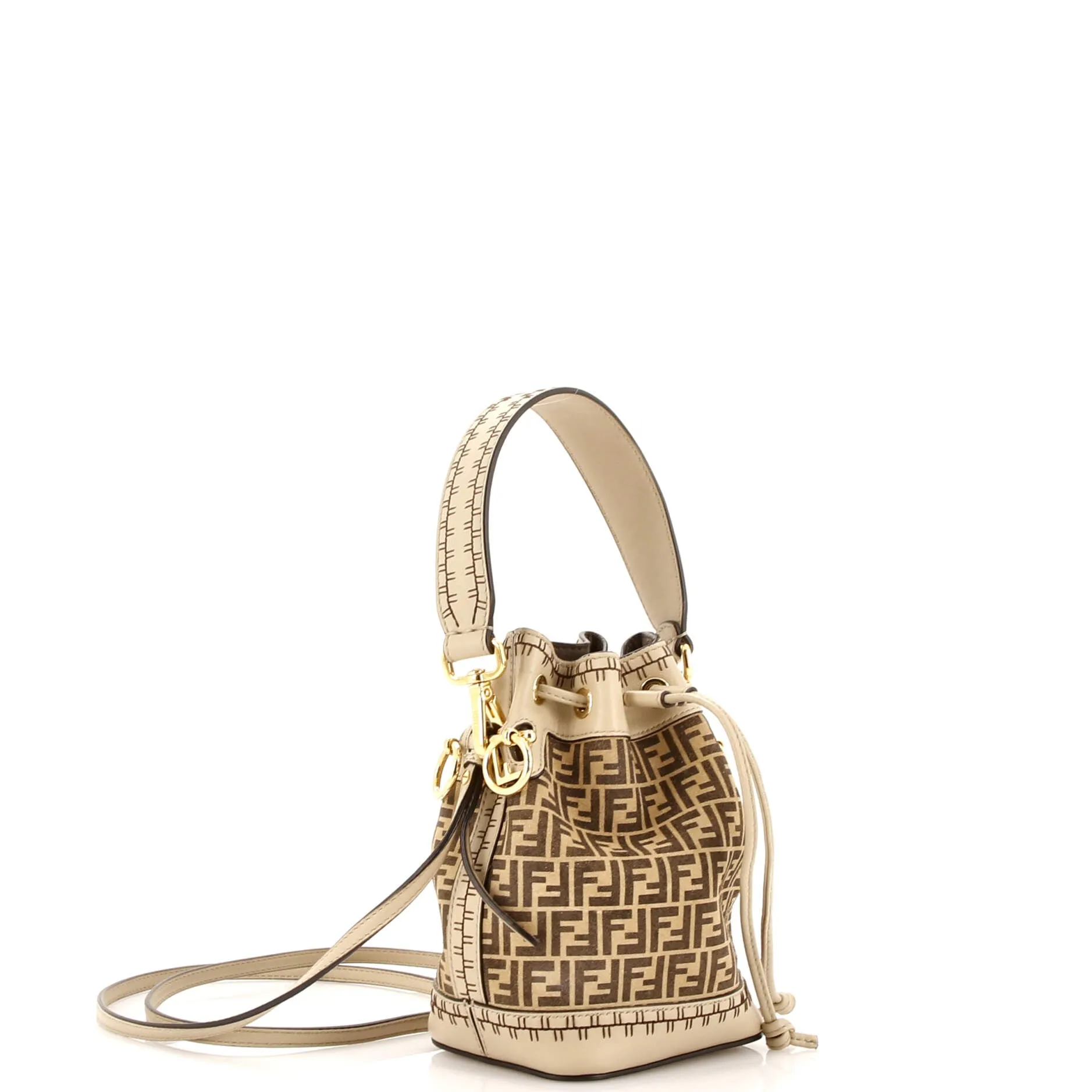 Mon Tresor Bucket Bag Zucca Suede Mini