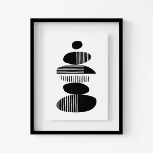 Monochrome Geometric Art Print