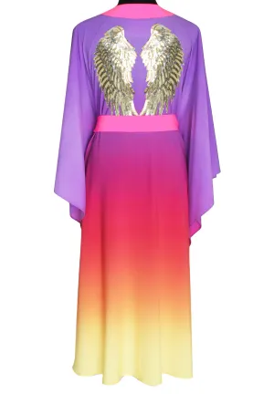 Monochrome Ombre - Love Kimono Wings (Neon Pink) - Long