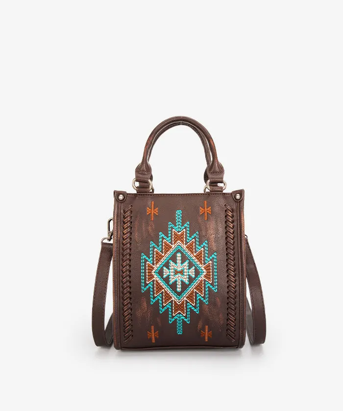 Montana West Aztec Embroidered Mini Crossbody Purse