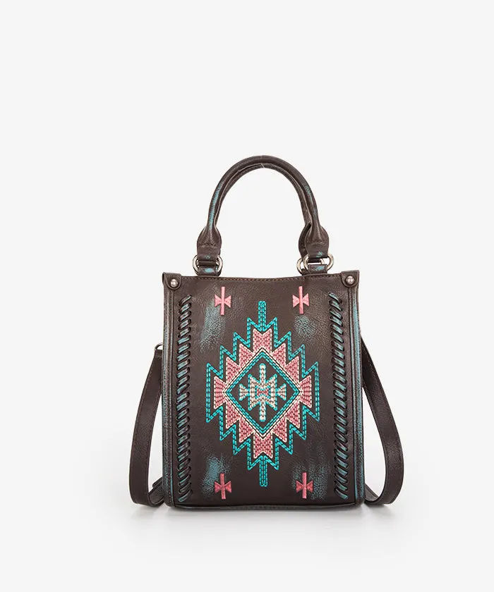 Montana West Aztec Embroidered Mini Crossbody Purse