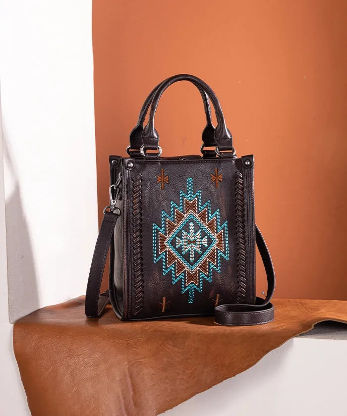 Montana West Aztec Embroidered Mini Crossbody Purse