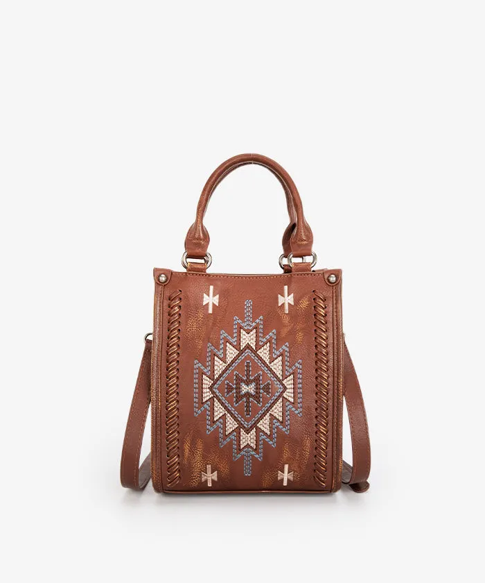 Montana West Aztec Embroidered Mini Crossbody Purse