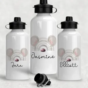 Mouse Rainbow Personalised Aluminium Water Bottle 400/600ml