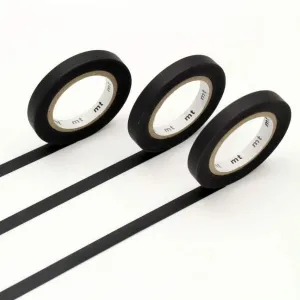 MT Slim 6mm Washi Tape Set J Matte Black (7m)