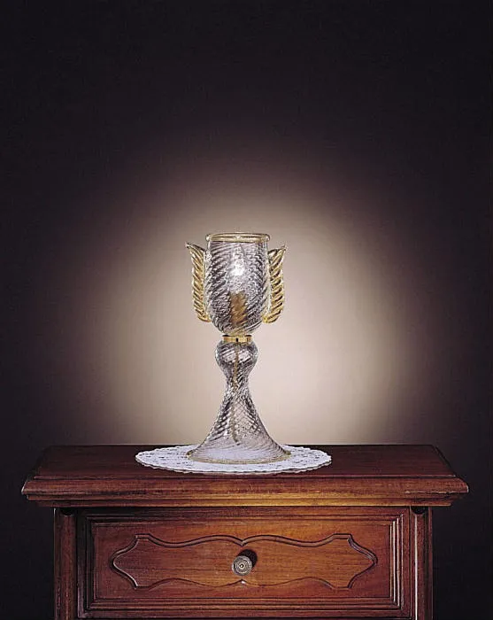 Murano Glass Table Lamp With Decorative 'Morises'