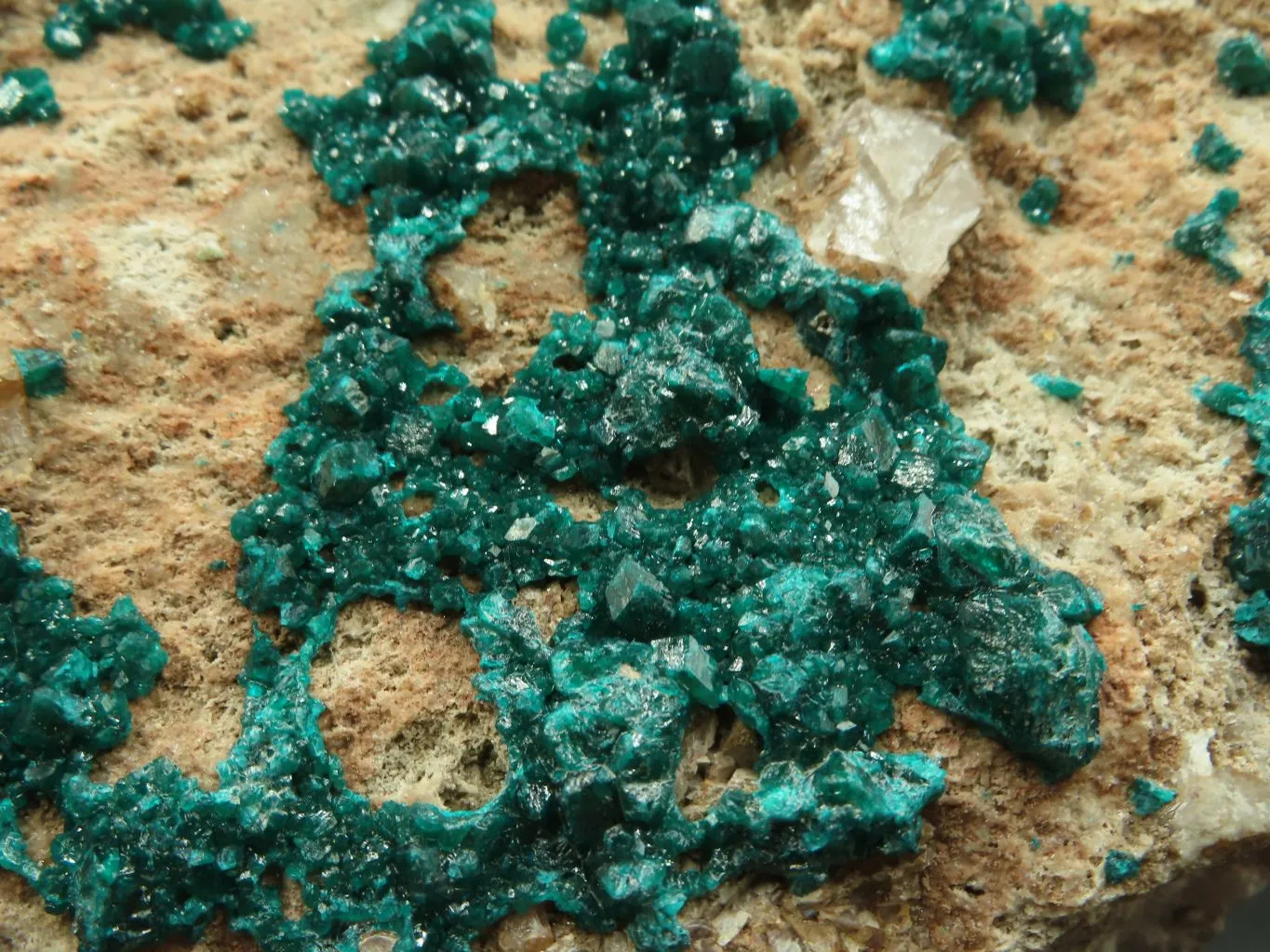 Natural Giant Dioptase Specimen With Bright Emerald Green Crystals & Large Dolomite Crystals - Including Stand x 1 From Congo