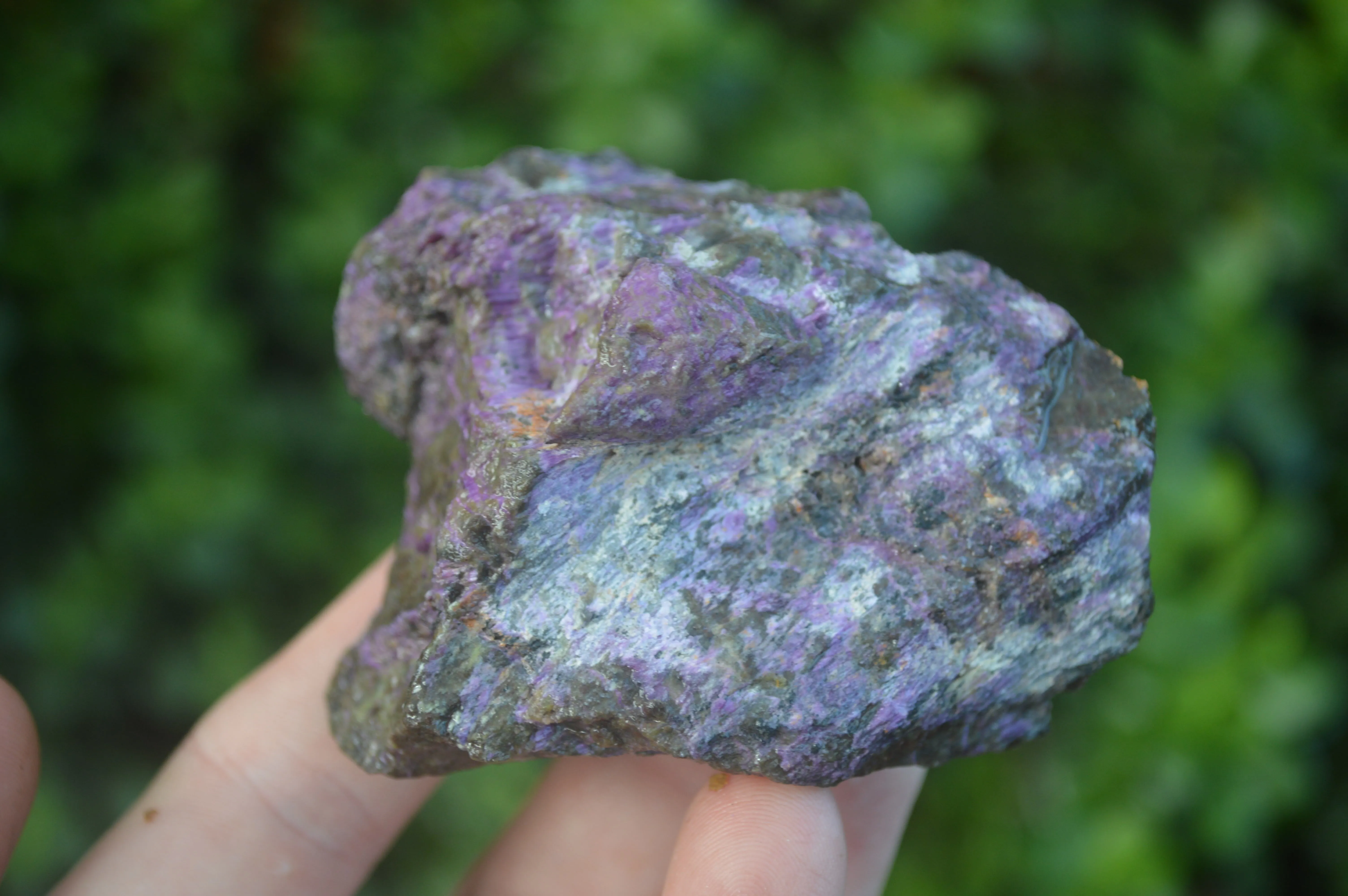 Natural Small Purple Stichtite & Green Serpentine Cobbed Pieces  - Sold per 1 kg (10-18 pieces) - From Barberton, South Africa