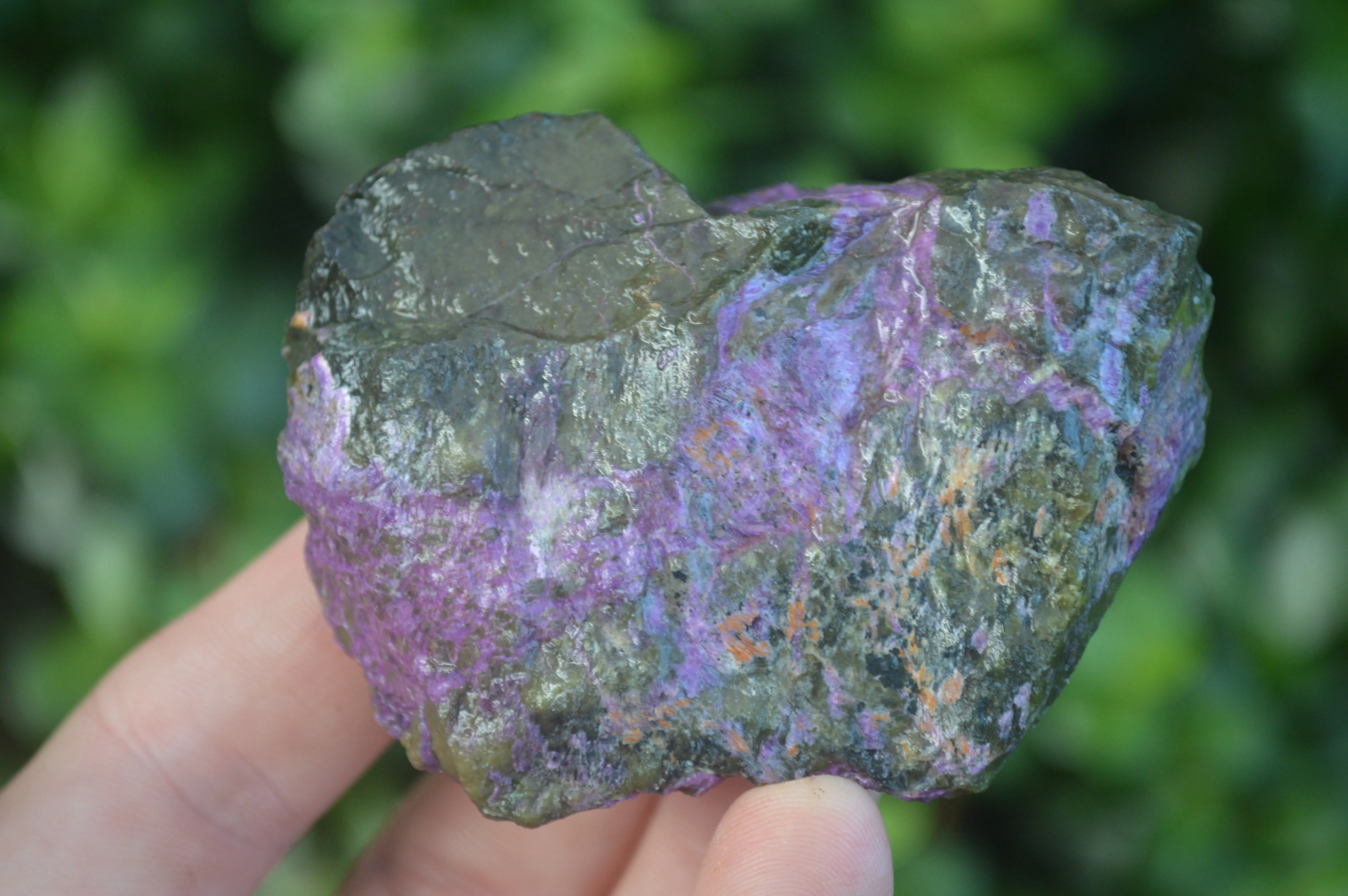 Natural Small Purple Stichtite & Green Serpentine Cobbed Pieces  - Sold per 1 kg (10-18 pieces) - From Barberton, South Africa