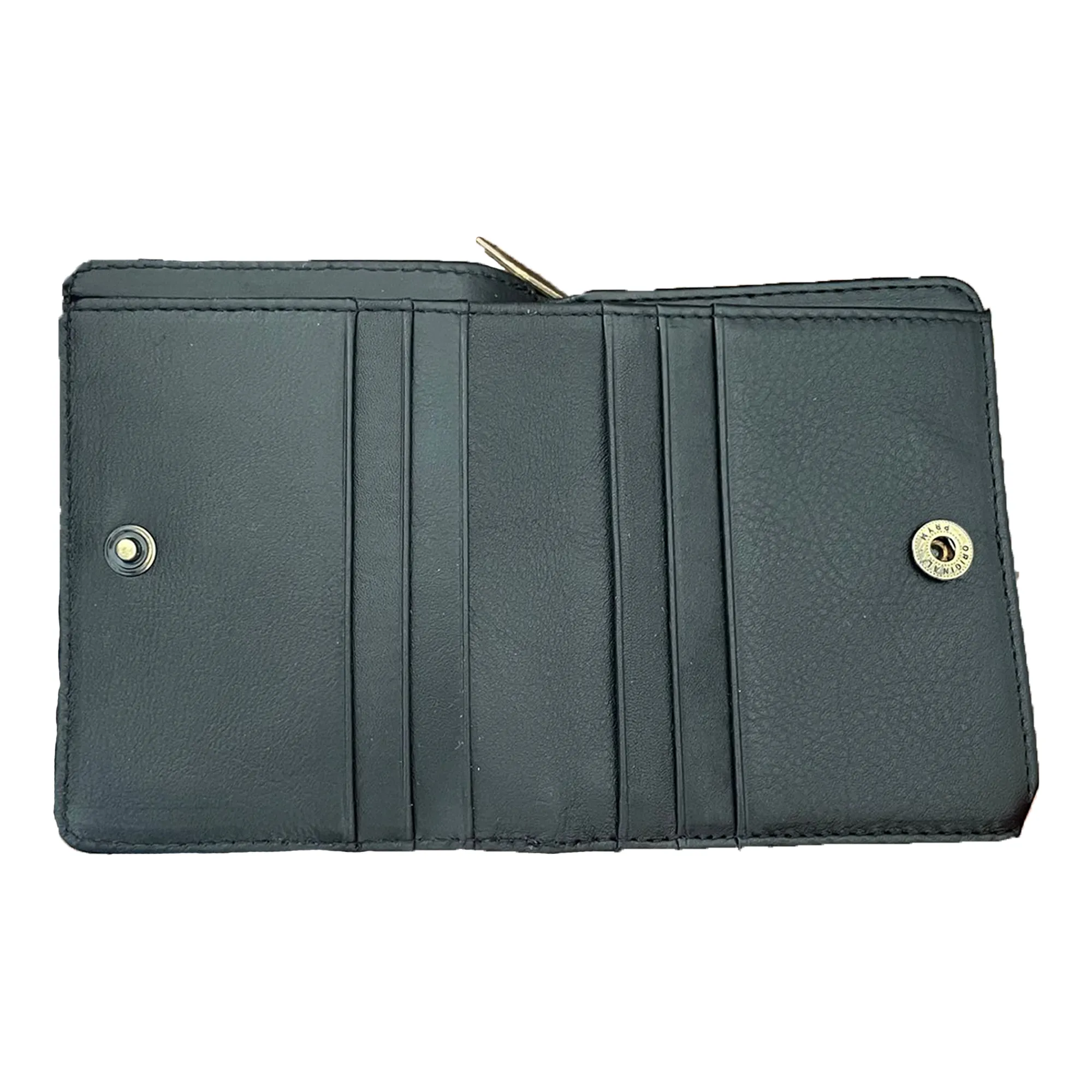 'Nena' Zipped Purse - Black Leather