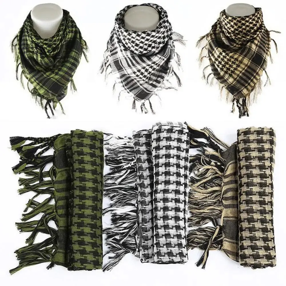 New Lightweight Tassel Arab Desert Shemagh KeffIyeh Scarf Wrap Pashmina Worthy Checked men mufflers
