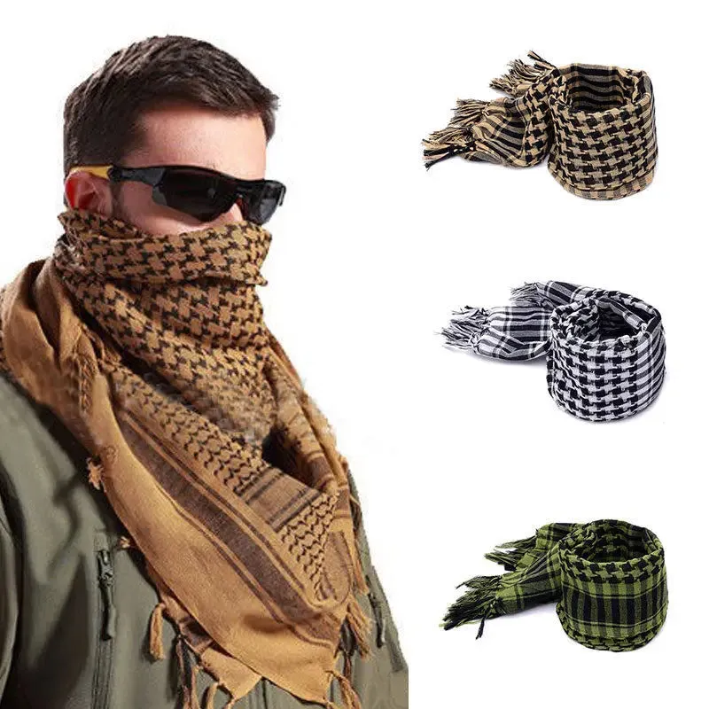 New Lightweight Tassel Arab Desert Shemagh KeffIyeh Scarf Wrap Pashmina Worthy Checked men mufflers