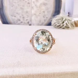 One of a Kind Amblygonite Ring in Rose Gold
