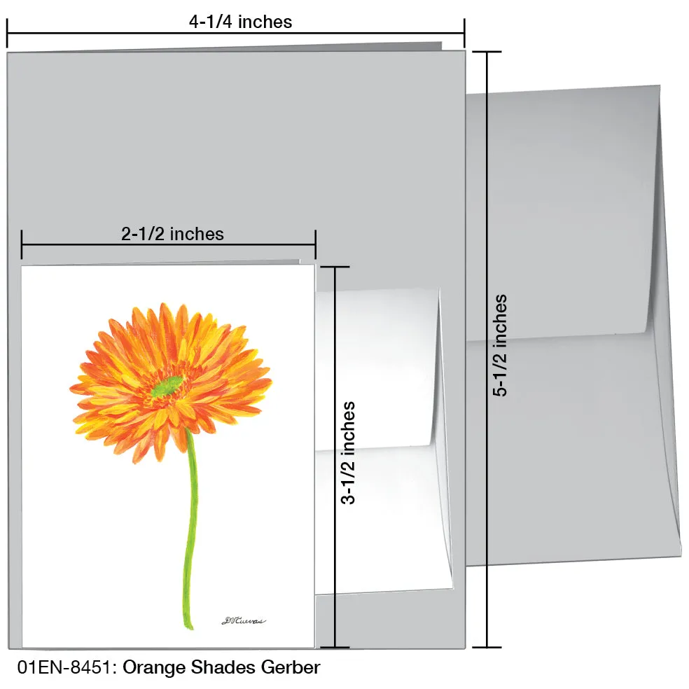 Orange Shades Gerber, Greeting Card (8451)