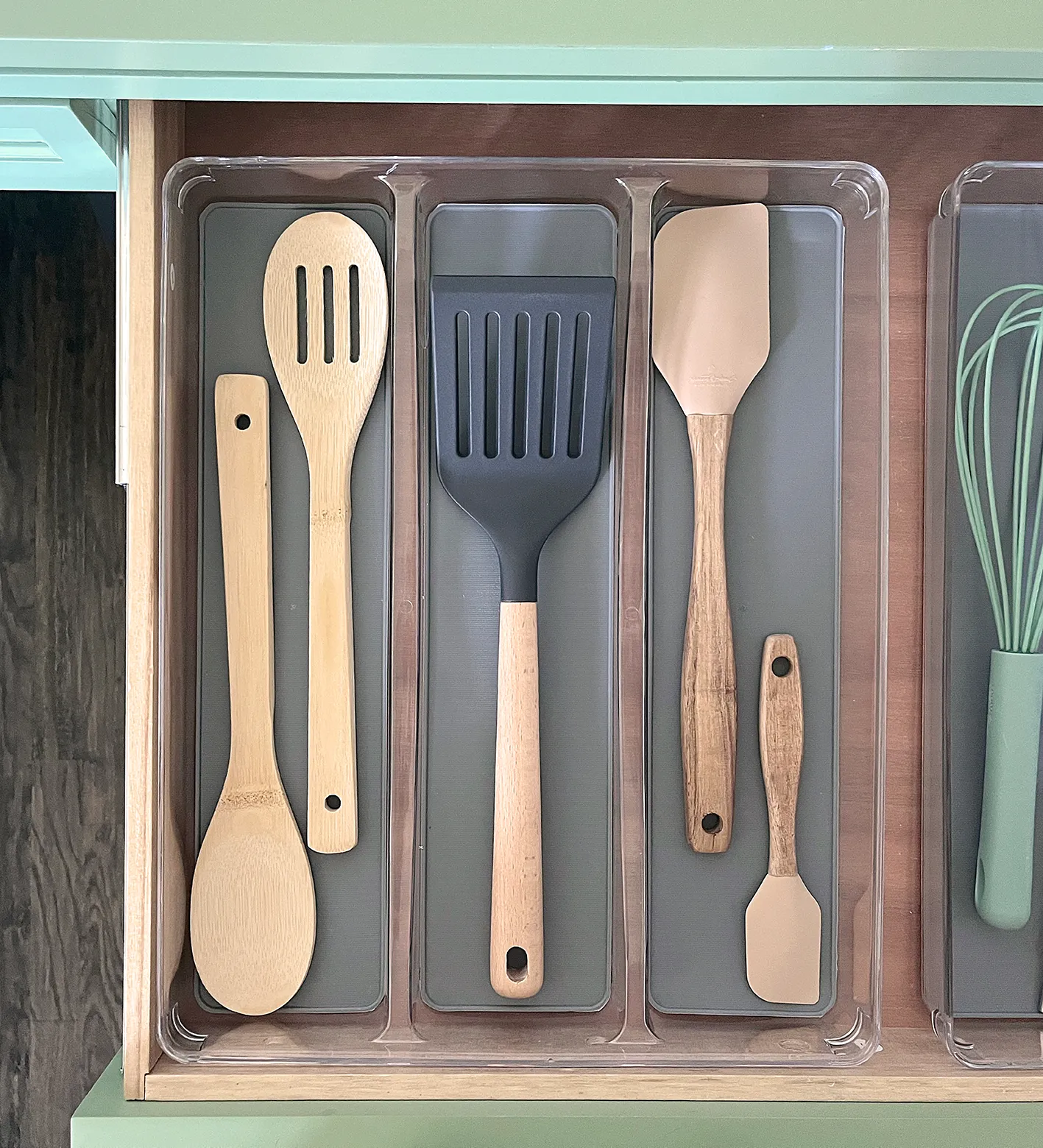 Organized Drawer Large Trays, Set of 4 – 3 Compartment Tray, Utensil Tray, XL Rectangle Tray, Medium/Skinny Tray