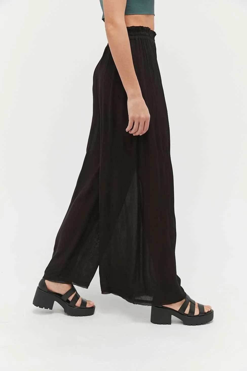 Out From Under Urban Outfitters Fleur Wide Leg Paperbag Trousers Pants