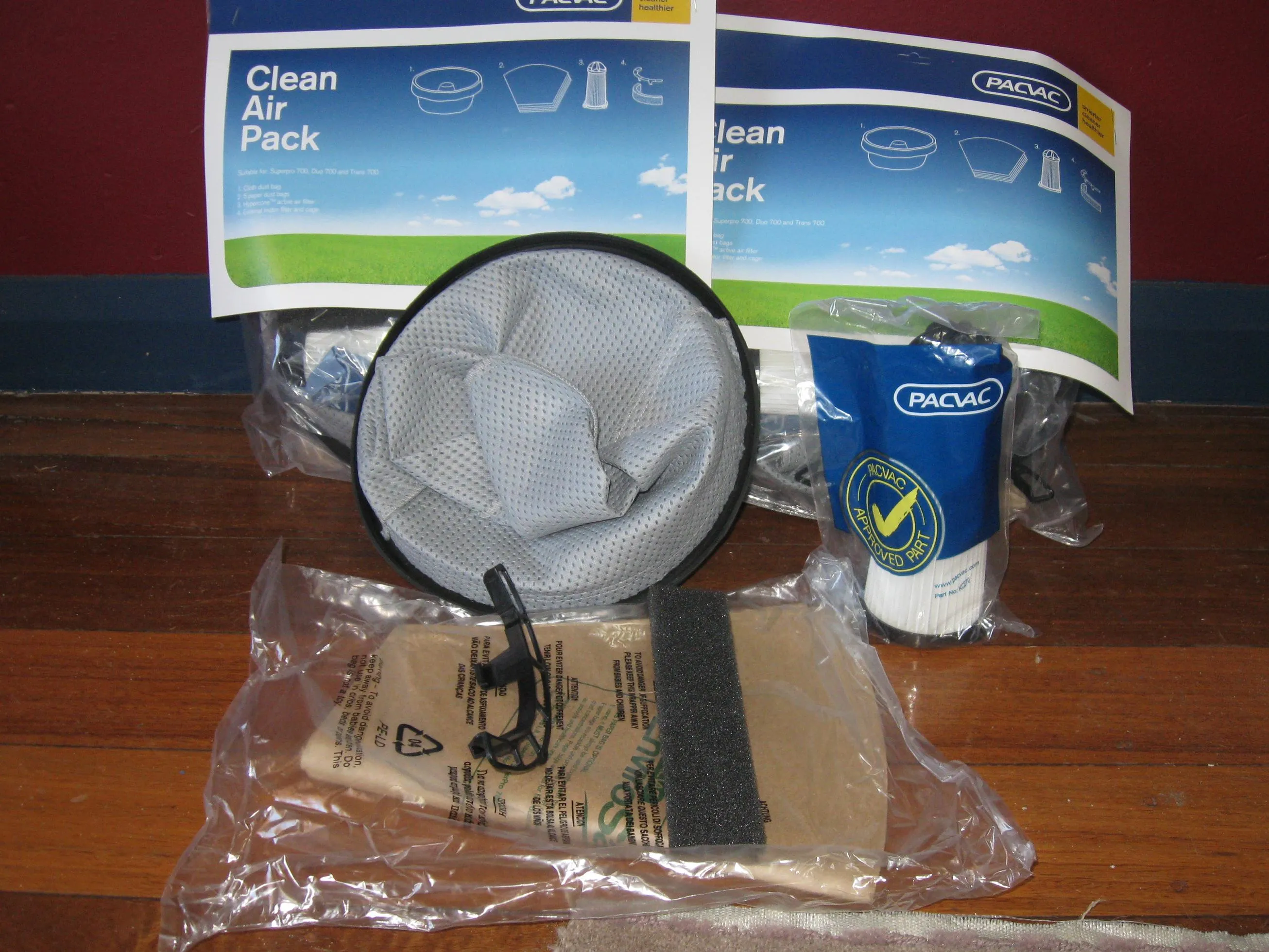 PACVAC Backpack Vacuum Cleaner Clean Air Filter Pack SEK001
