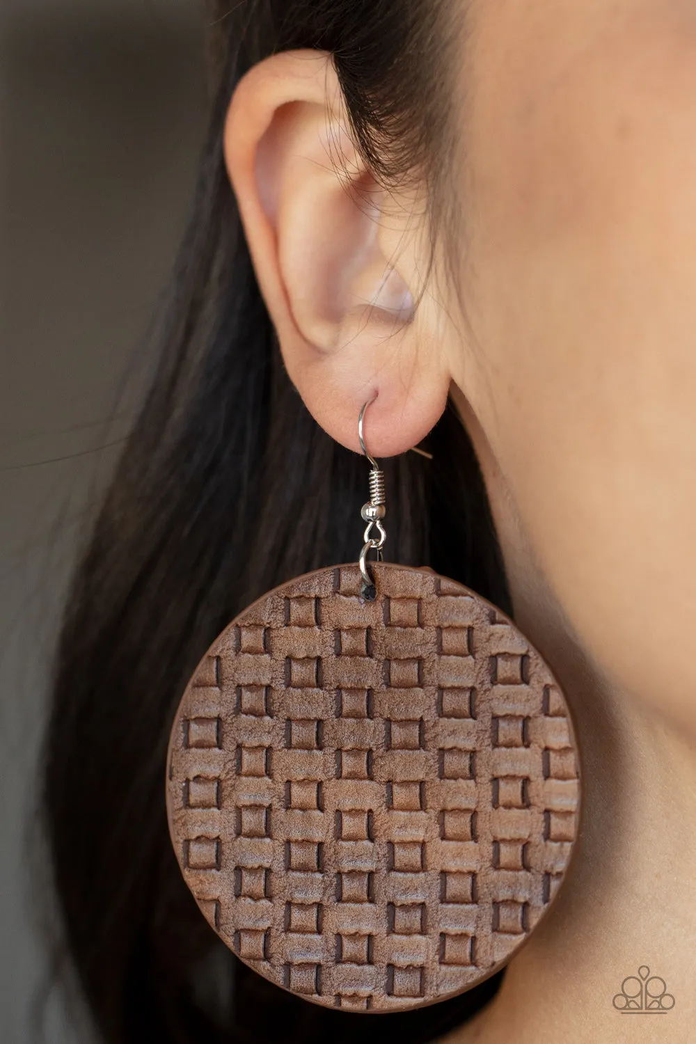 PAPARAZZI WEAVE Me Out Of It - Brown Earrings
