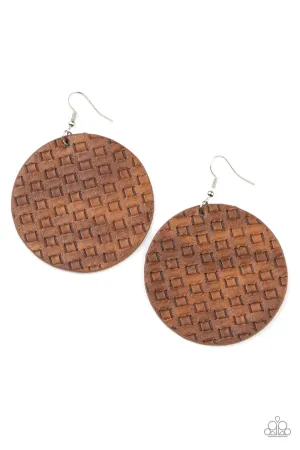 PAPARAZZI WEAVE Me Out Of It - Brown Earrings