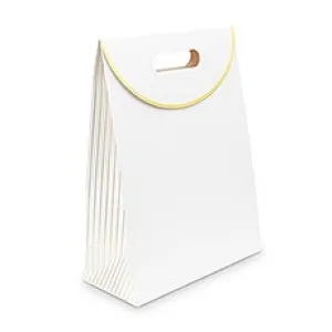PAPER GIFT BAG WITH HANDLES - GOLD STRIPE