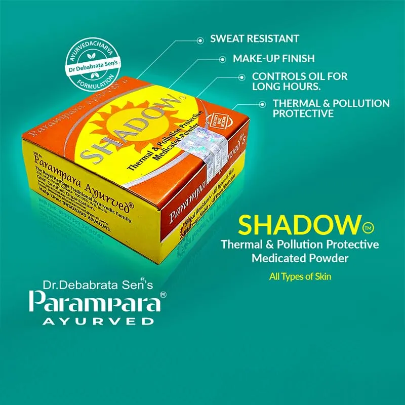 Parampara Ayurved Shadow Thermal Pollution Defense Face Powder Shield Your Skin from Environmental Heat Stress for All Skin types 20g