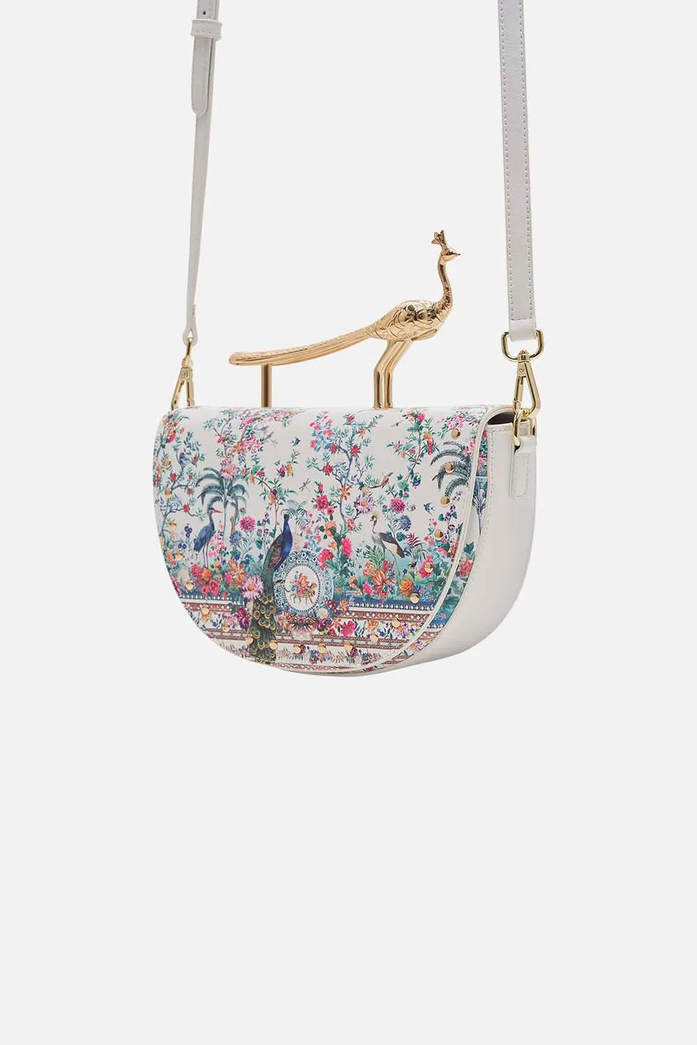 PEACOCK HANDLE CROSSBODY PLUMES AND PARTERRES