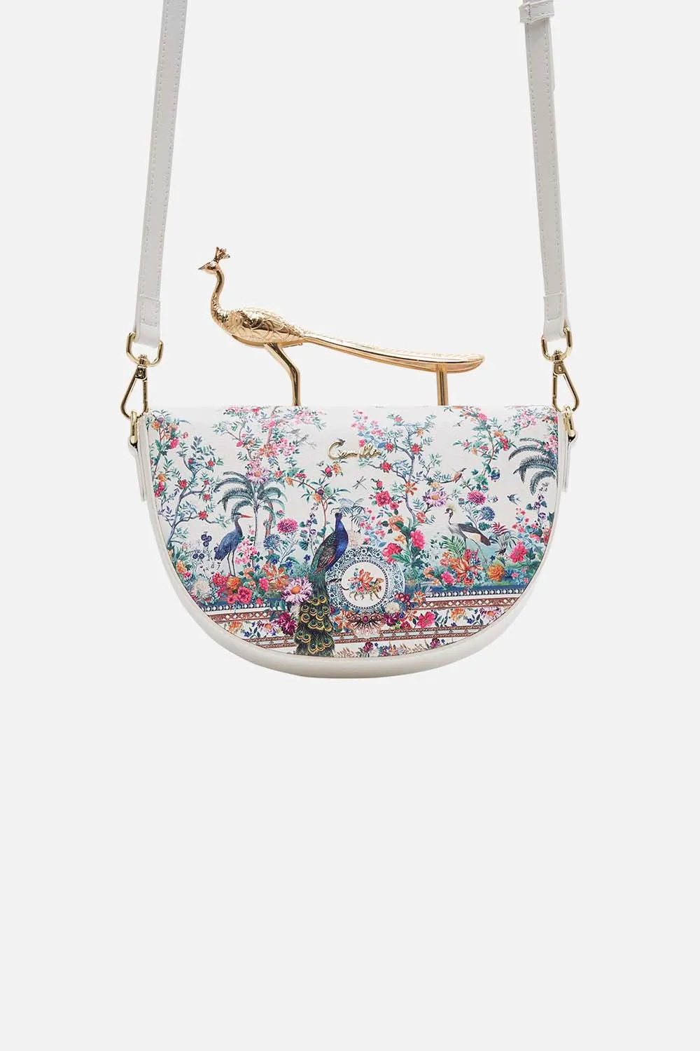 PEACOCK HANDLE CROSSBODY PLUMES AND PARTERRES