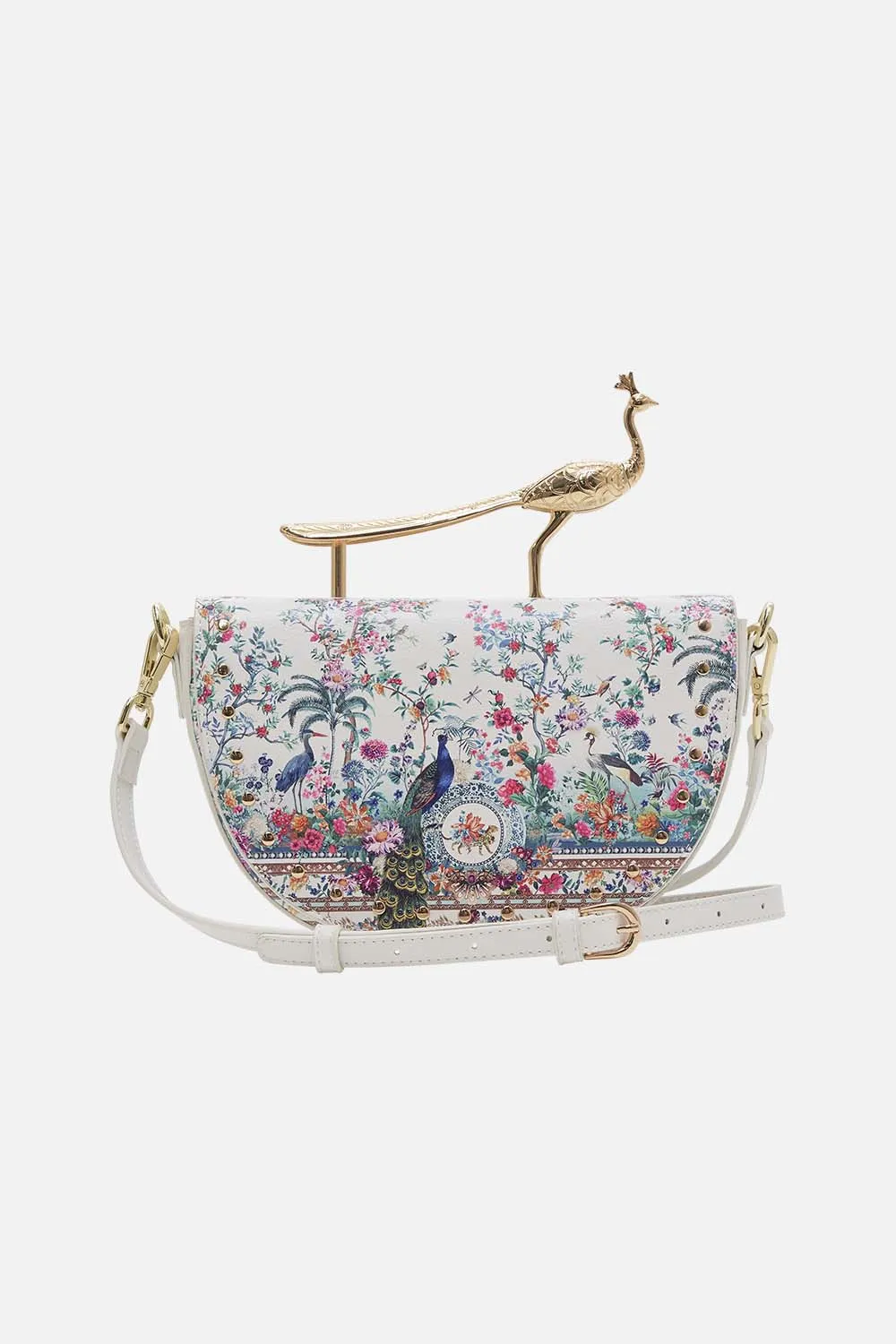 PEACOCK HANDLE CROSSBODY PLUMES AND PARTERRES