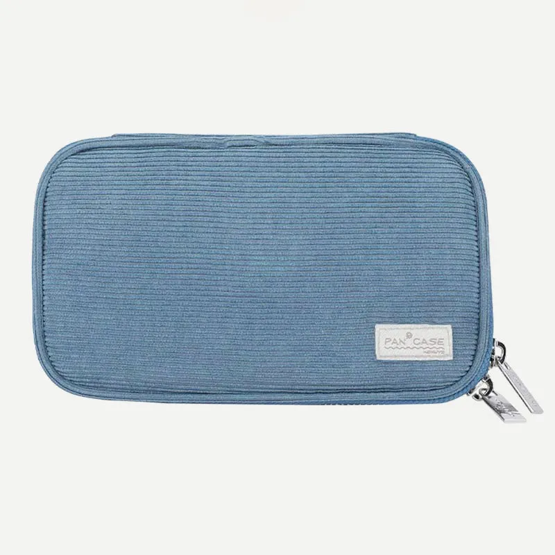 Pencil Case for Student Minimalist Plain Color Polyester Multi-Function Bag