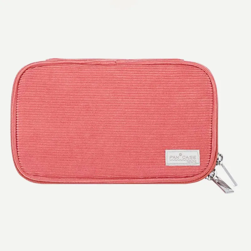 Pencil Case for Student Minimalist Plain Color Polyester Multi-Function Bag