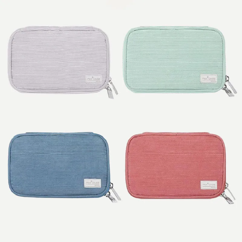 Pencil Case for Student Minimalist Plain Color Polyester Multi-Function Bag