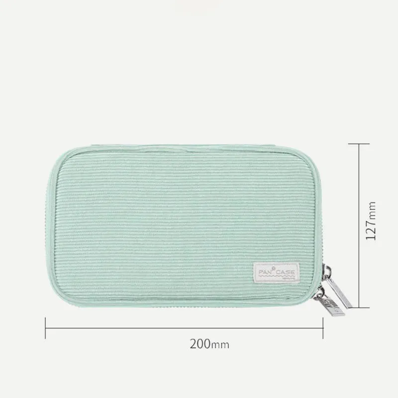 Pencil Case for Student Minimalist Plain Color Polyester Multi-Function Bag