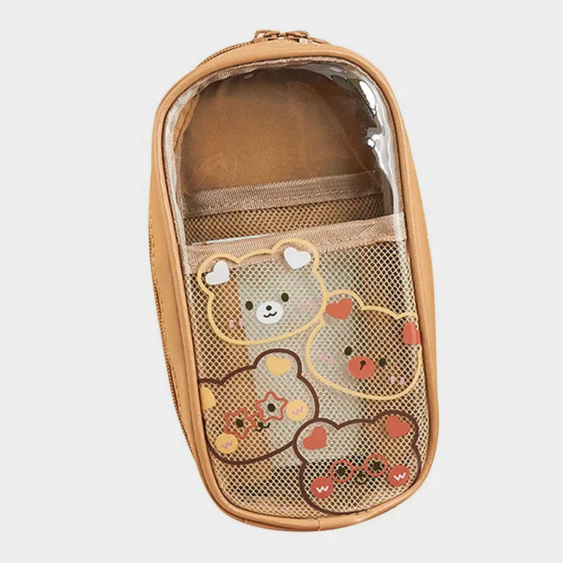Pencil Case For Students Simple Transparent Vertical Style Pencail Bag