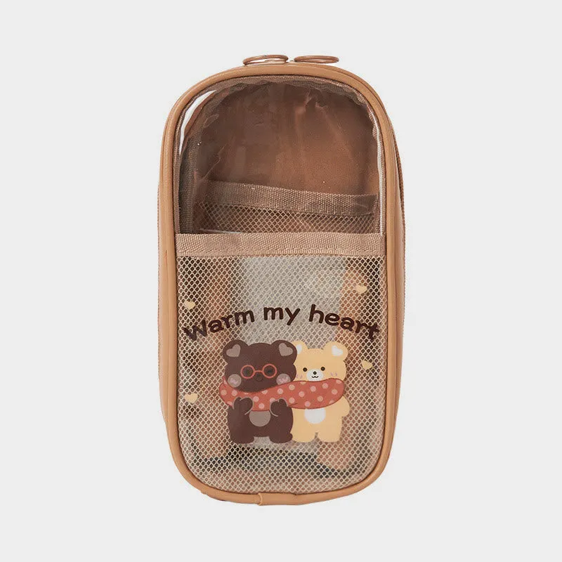 Pencil Case For Students Simple Transparent Vertical Style Pencail Bag