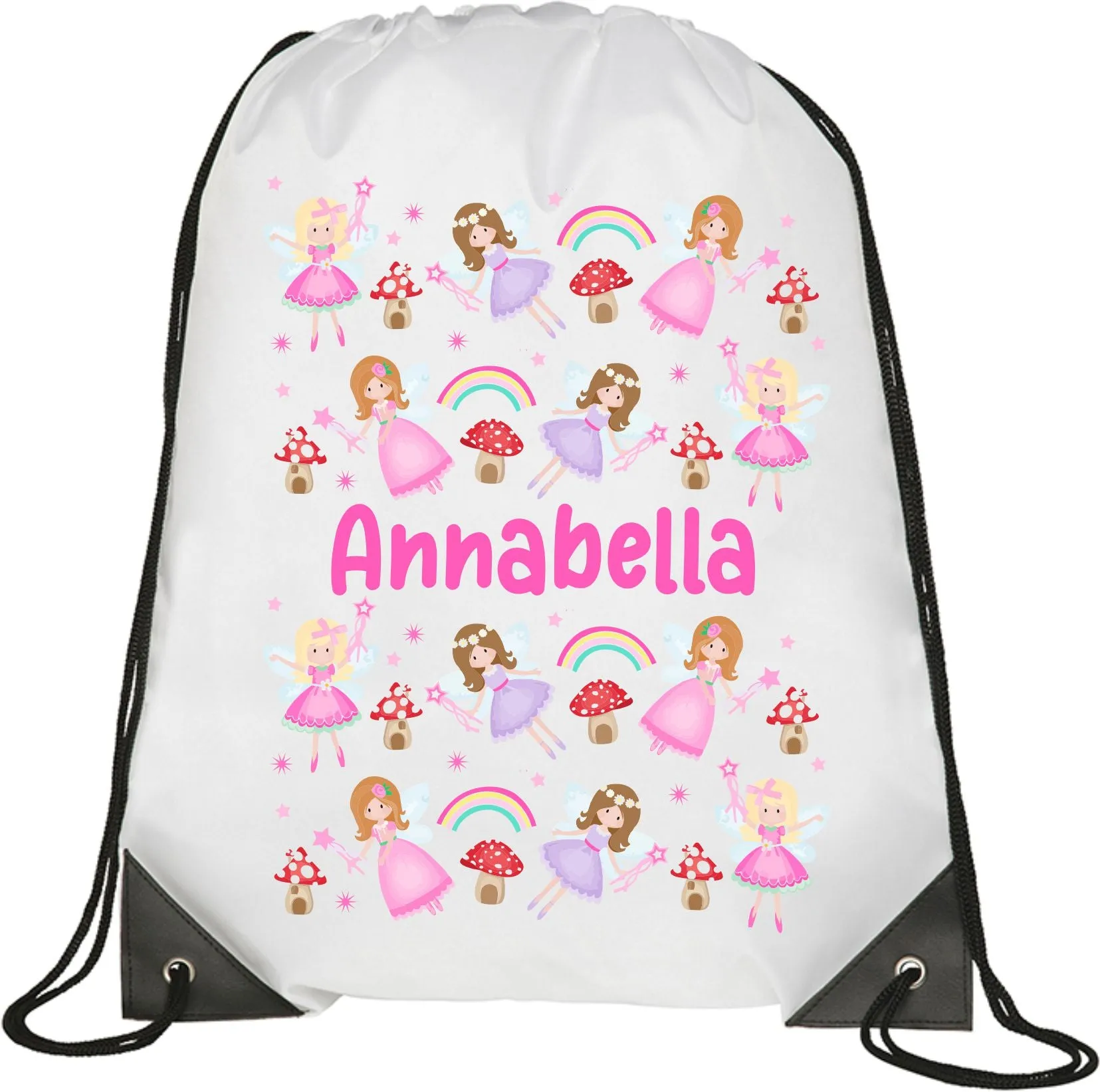 Personalised Fairies and Rainbows Pencil Case - Linen Bag, Make up bag, Purse