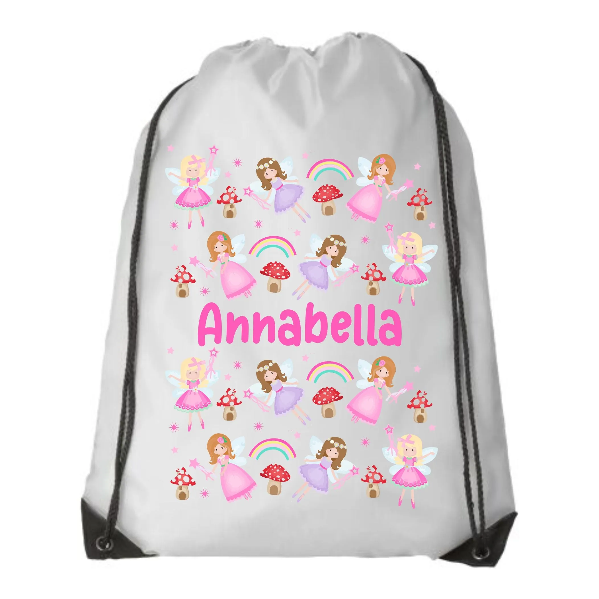 Personalised Fairies and Rainbows Pencil Case - Linen Bag, Make up bag, Purse