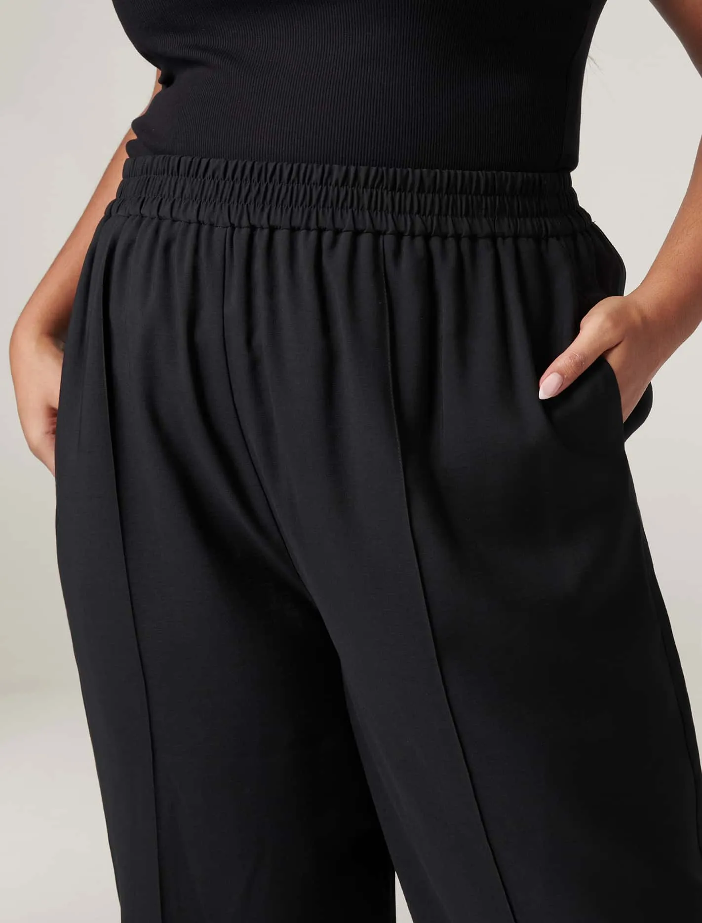 Petra Curve Wide Leg Pintuck Pant