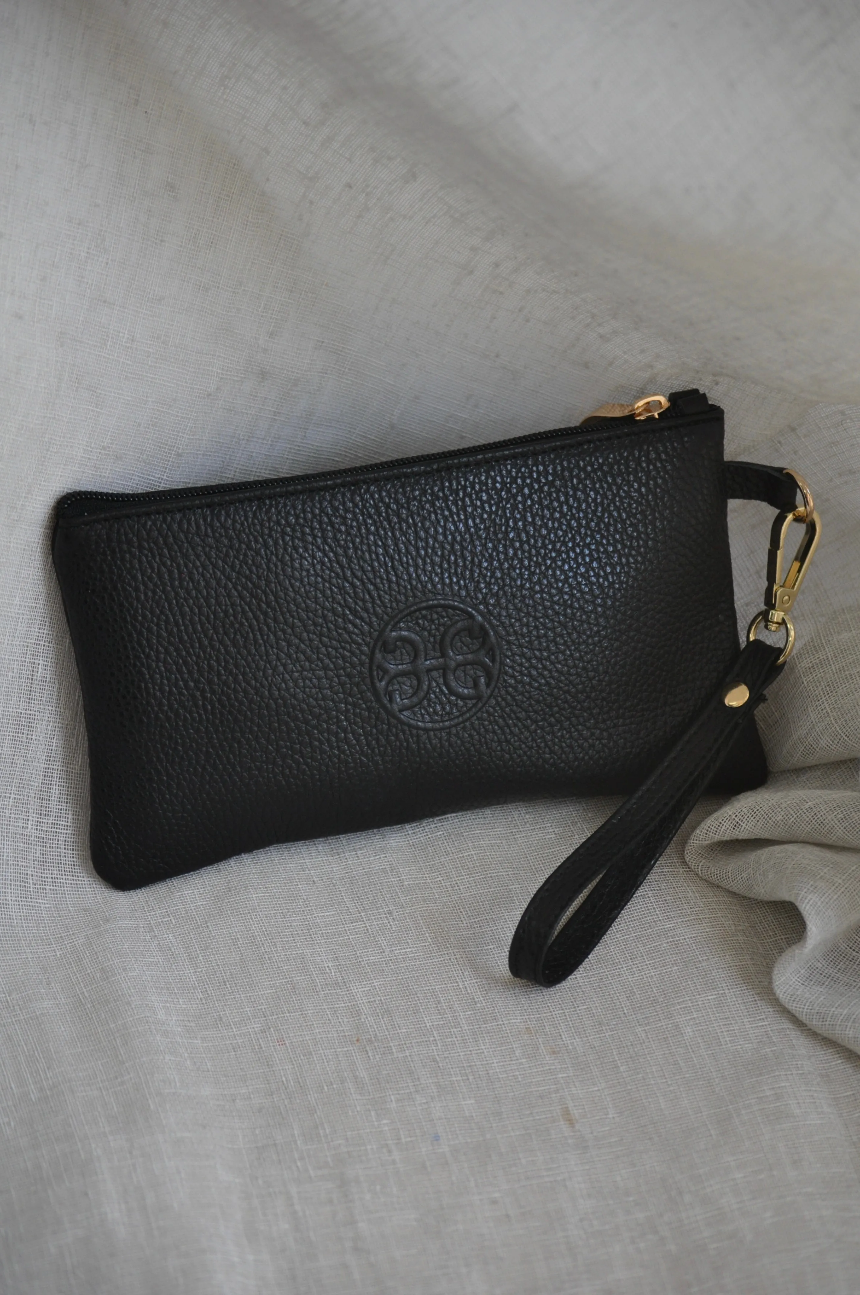 Polly Leather  Pouch - Black