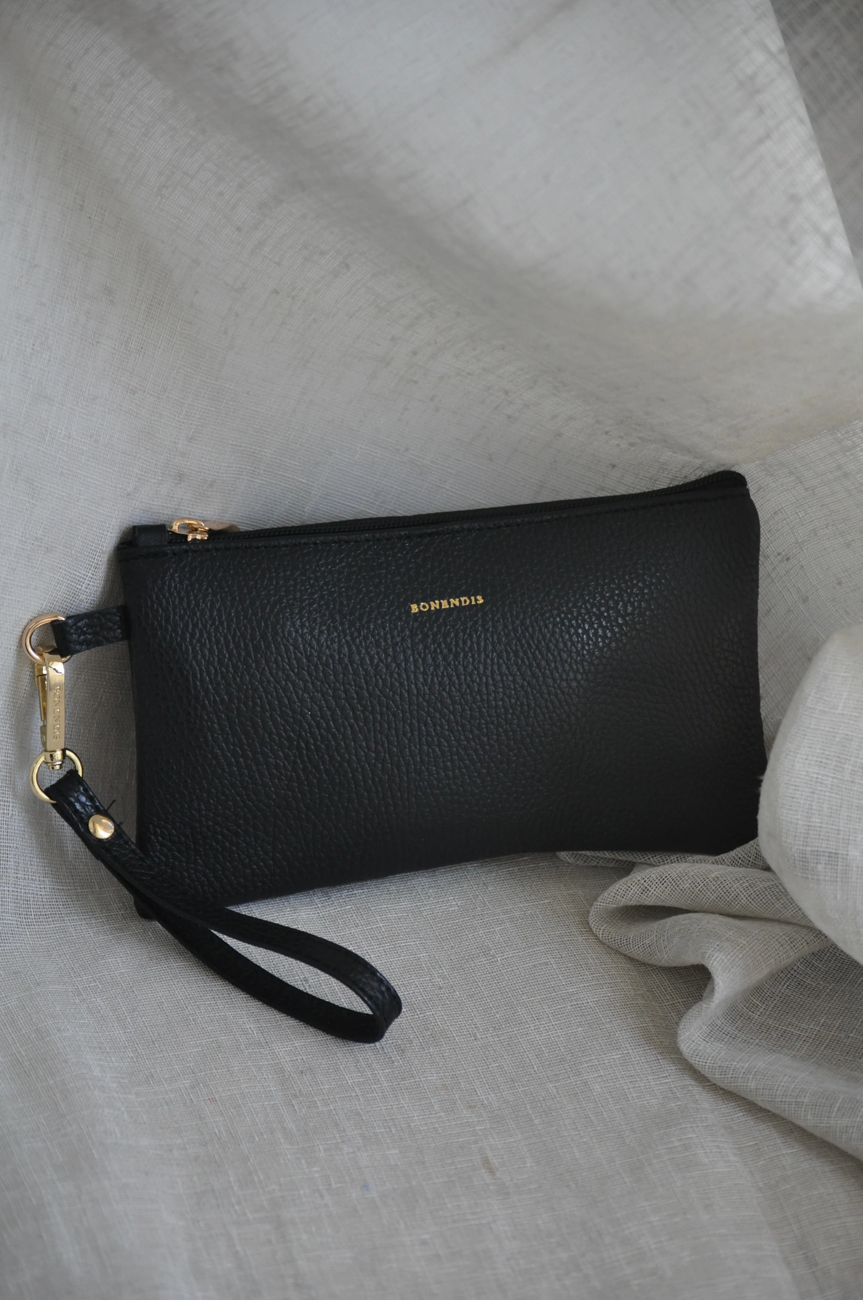 Polly Leather  Pouch - Black