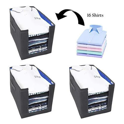 PrettyKrafts Shirt Stacker Organizer (Blue) - Set of 2