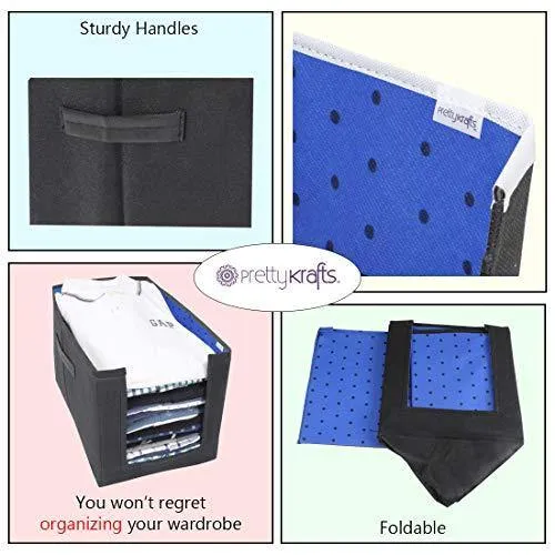 PrettyKrafts Shirt Stacker Organizer (Blue) - Set of 2