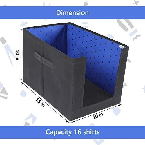 PrettyKrafts Shirt Stacker Organizer (Blue) - Set of 2