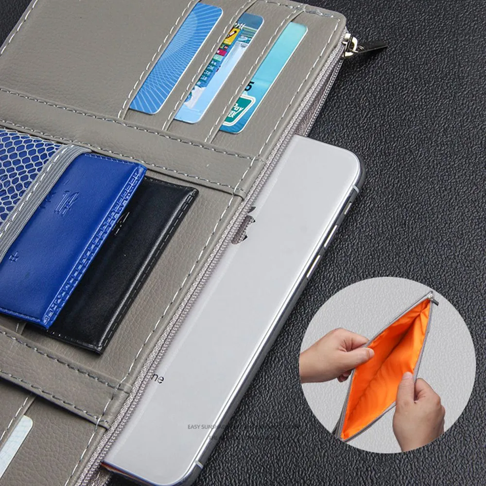PU Leather Sun Visor Multi-Organiser